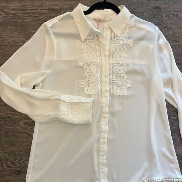 Elegant Equalo White Lace Women's Top - Picture 1 of 8